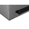 Canapé d'angle convertible réversible contemporain en tissu gris clair/PU noir Avorio