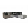 Canapé d'angle modulable contemporain en tissu multi-gris Oracio