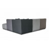 Canapé d'angle modulable contemporain en tissu multi-gris Oracio