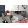 Canapé d'angle modulable contemporain en tissu multi-gris Oracio