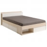 Lit adulte contemporain avec rangements coloris blanc/noyer Foster