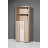 Armoire de bureau contemporaine 2 portes chêne sonoma/blanc laqué Kentucky