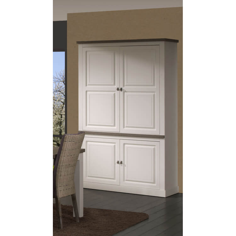 Vaisselier/argentier contemporain portes pleines truffe/porcelaine Ouragan