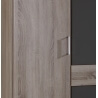 Armoire contemporaine 2 portes/3 tiroirs chêne montana/décor lave Angelus