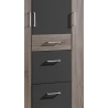 Armoire contemporaine 3 portes/3 tiroirs chêne montana/décor lave Angelus