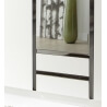 Armoire design 2 portes avec miroir coloris blanc/décor chrome Montero