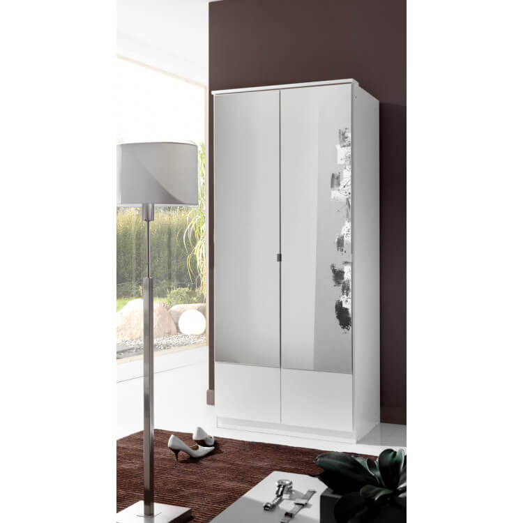 Armoire contemporaine 2 portes coloris blanc Adagio
