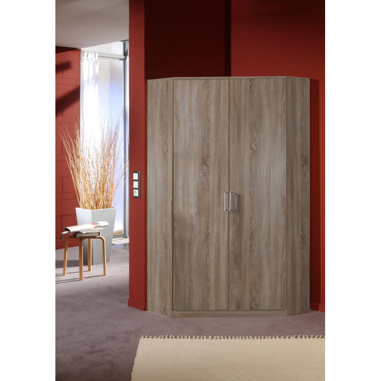 Armoire d'angle contemporaine 2 portes chêne montana Ribeira