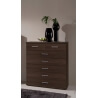Commode contemporaine 7 tiroirs coloris noyer Siberia