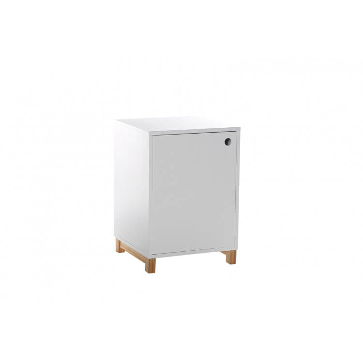 Caisson de bureau design 1 porte laqué blanc Illary