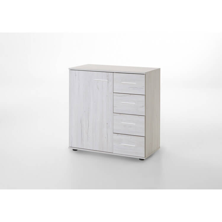 Commode contemporaine 81 cm chêne blanc Estonia