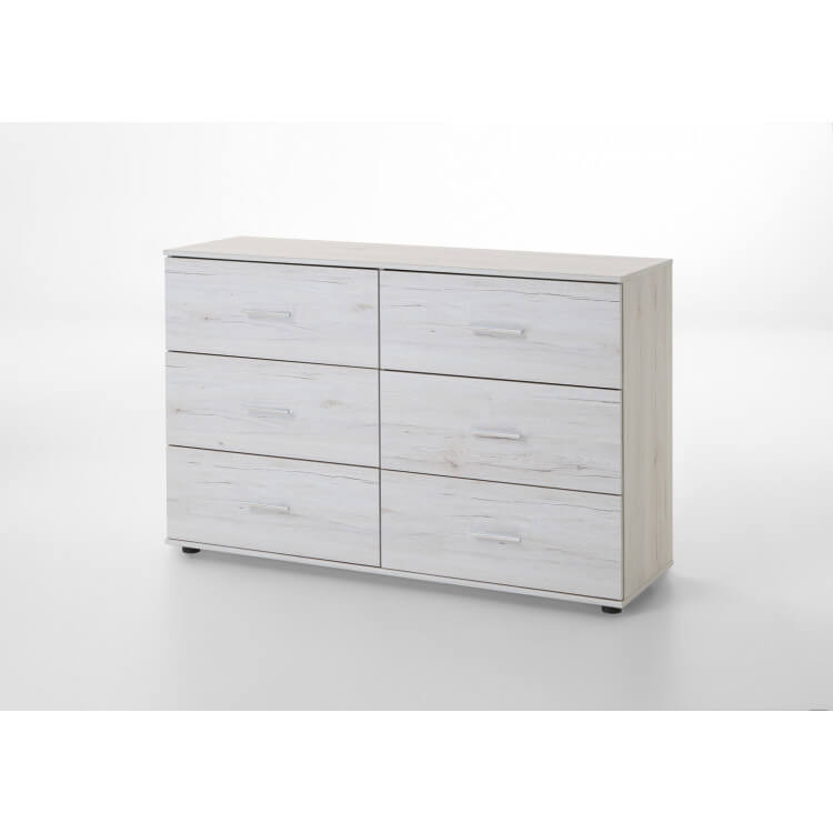 Commode contemporaine 130 cm chêne blanc Estonia