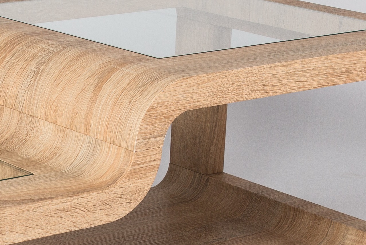 Table basse design en bois chêne clair sonoma Eliane