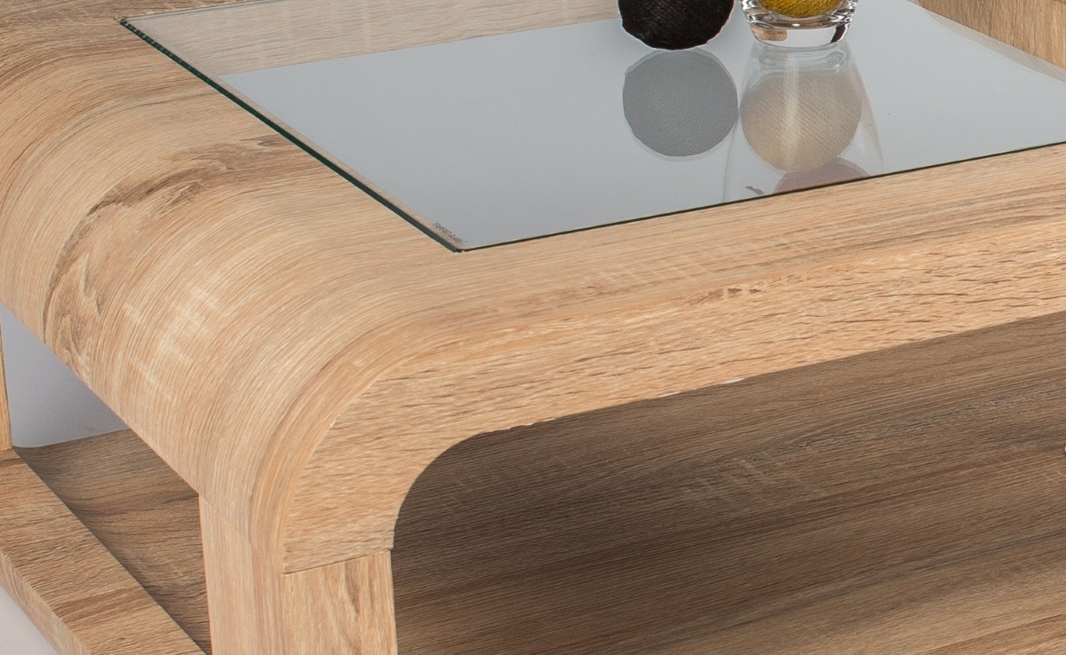 Table basse design en bois chêne clair sonoma Eliane