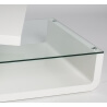 Table basse design bois et verre laquée blanche Galati