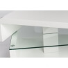 Table basse design bois et verre laquée blanche Galati
