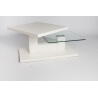 Table basse design bois et verre coloris blanc mat Cracovie