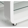 Table basse design verre et bois blanc laqué Juke