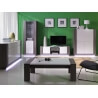 Meuble TV design coloris gris/blanc brillant Gustavo
