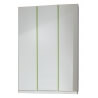 Armoire contemporaine 3 portes blanc alpin/décor vert Wendy