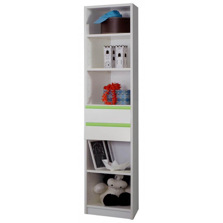 Bibliothèque enfant contemporaine blanc alpin/vert Wendy