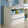 Commode à langer contemporaine blanc alpin/bleu denim Mandy