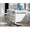 Bureau enfant contemporain avec caisson blanc alpin/bleu denim Mandy