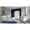 Bureau enfant contemporain avec caisson blanc alpin/bleu denim Mandy