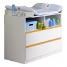 Commode à langer contemporaine blanc alpin/orange Ysalie