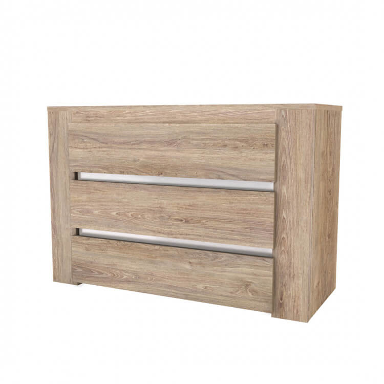 Commode contemporaine 3 tiroirs chêne naturel Osmose