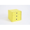 Panier de rangement 3 tiroirs en tissu jaune Gama