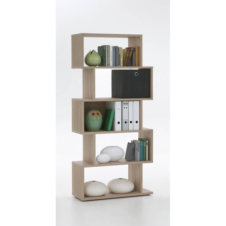 Etagère design 5 compartiments coloris chêne Albi
