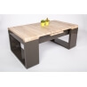Table basse design en bois chêne sable/laqué taupe mat Magalie