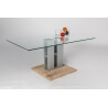 Table basse design en verre chêne sable Gregoire