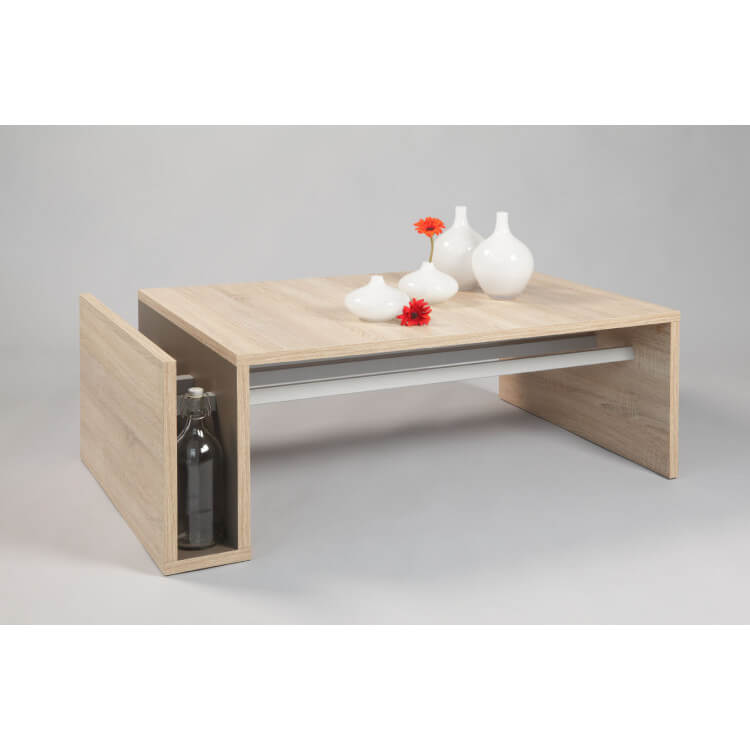Table basse design en bois chêne clair Roseline
