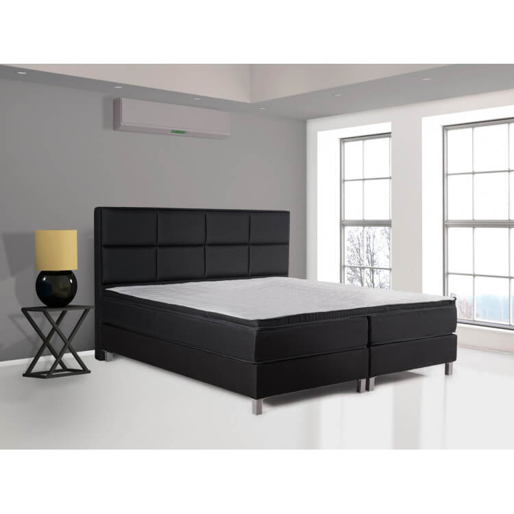 Ensemble literie boxspring fixe ressorts bonnell en tissu noir Comodor