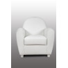 Fauteuil club contemporain en PU blanc Maritza