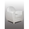 Fauteuil club contemporain en PU blanc Maritza