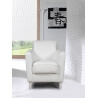 Fauteuil design en PU blanc Ashley