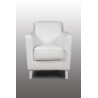 Fauteuil design en PU blanc Ashley