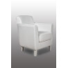 Fauteuil design en PU blanc Ashley