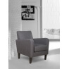 Fauteuil fixe contemporain en tissu gris anthracite Blake