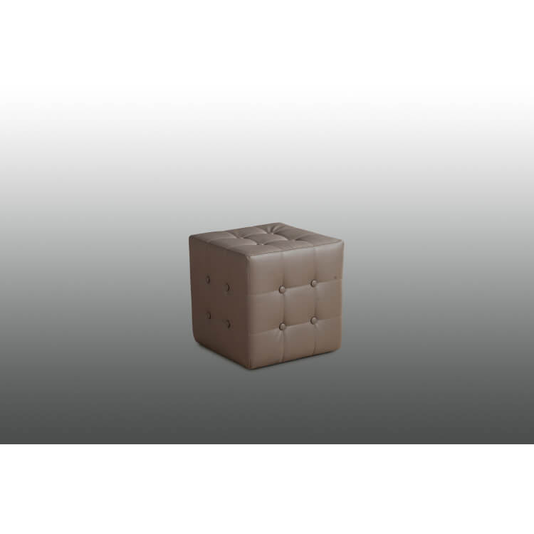 Pouf carré design en PU taupe Braxton
