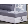 Canapé d'angle convertible contemporain en tissu gris/PU blanc Janaya