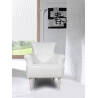 Fauteuil fixe contemporain en PU blanc Jemma