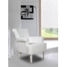 Fauteuil fixe contemporain en PU blanc Jemma