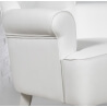 Fauteuil fixe contemporain en PU blanc Jemma