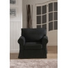 Fauteuil fixe contemporain en tissu noir Loucia