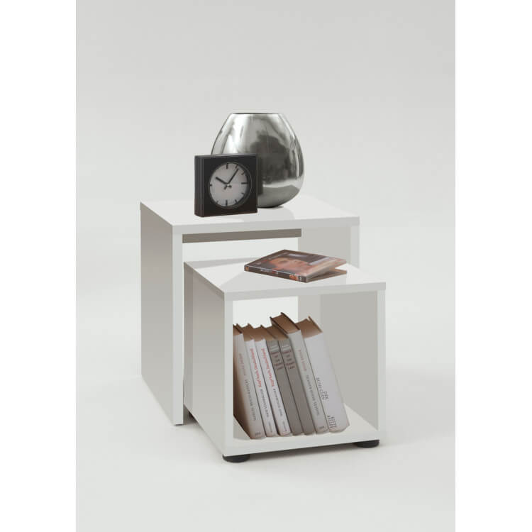 Tables basses gigognes contemporaines coloris blanc Darcy