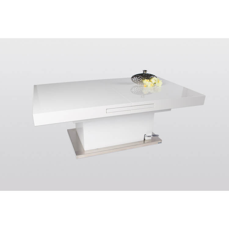 Design Laquée Table Basse Extensible Mirabelle Blanche QodWCxBre
